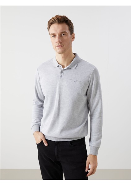 Yeni Sezon Polo Yaka Uzun Kollu Erkek Sweatshirt