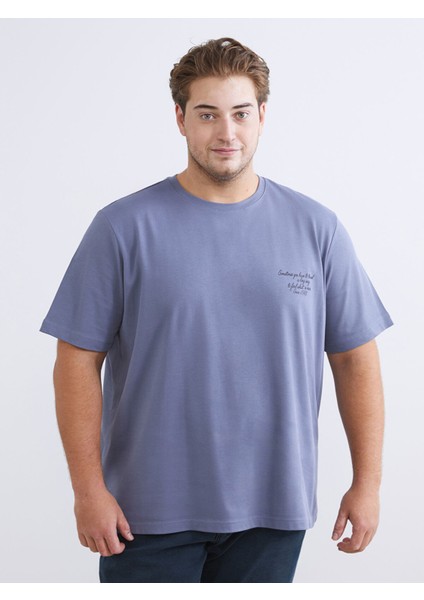 Yeni Sezon Büyük Beden Baskılı Penye Erkek Tişört