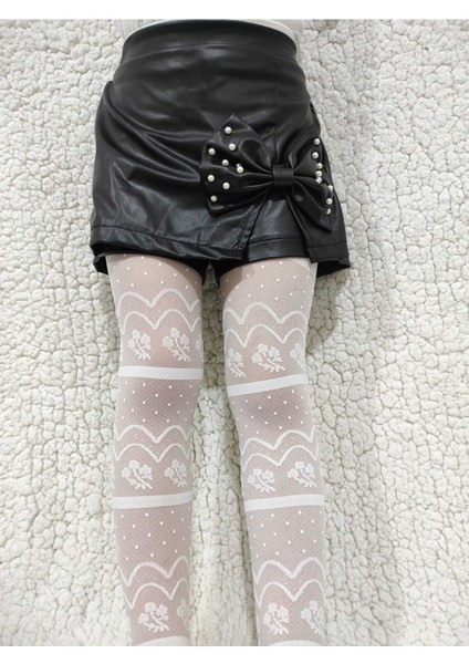 Vanilya Petunia Kız Çocuk 30 Den Desenli Külotlu Çorap modelleri