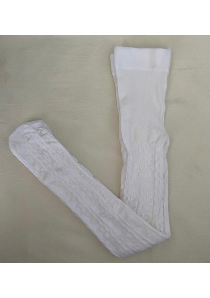 Beyaz Rengi Kız Çocuk Pamuklu Desenli Karina 180 Den Külotlu Çorap ( Kids Kilotlu Çorap )