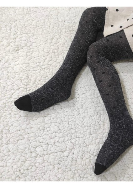 Parlak Stil Simli Siyah Kız Çocuk Külotlu Çorap - Shiny Stil Pantyhose fiyatları