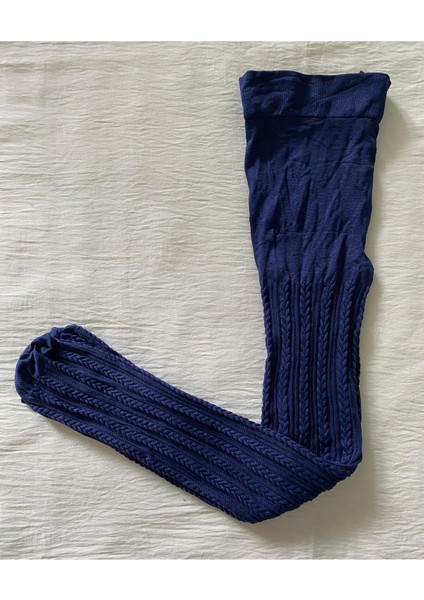 Kız Çocuk 80 Denye Mevsimlık Desenli Külotlu Çorap - Lacivert Külotlu Çorap fırsatları