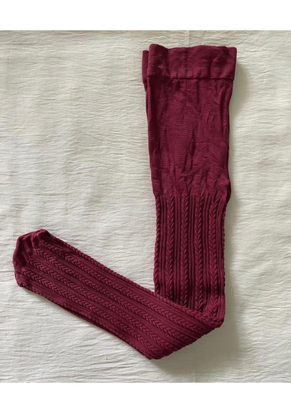 Kız Çocuk 80 Denye Mevsimlık Desenli Külotlu Çorap - Şarap Külotlu Çorap fırsatları