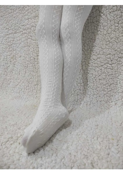 Triko Kumaş Karina Kız Çocuk Beyaz Külotlu Çorap fiyatları