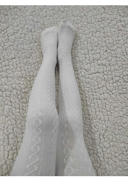 Triko Kumaş Karina Kız Çocuk Beyaz Külotlu Çorap modelleri