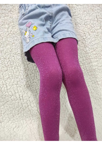 Simli Diamond Kız Çocuk Külotlu Çorap - Fuşya Rengi Premium Children Pantyhose modelleri