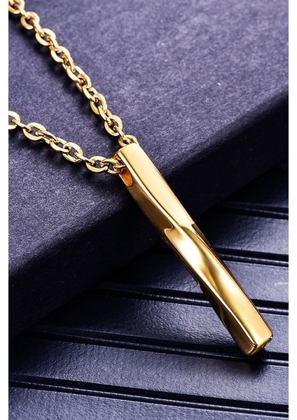 Gold Kıvrık Çubuk Kadın Çelik Kolye EB81SRX fiyatları