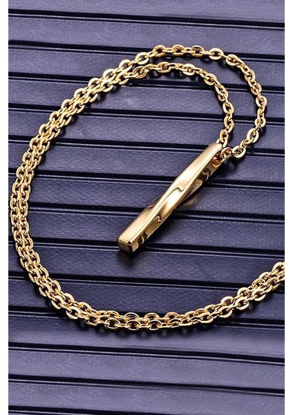 Gold Kıvrık Çubuk Kadın Çelik Kolye EB81SRX modelleri