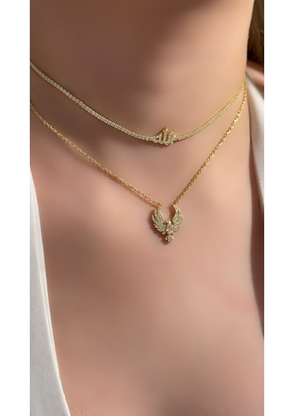 Arapça Allah Yazılı Su Yolu Choker Kolye