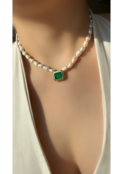 Gerçek Incili Zümrüt Paraiba Kolye modelleri