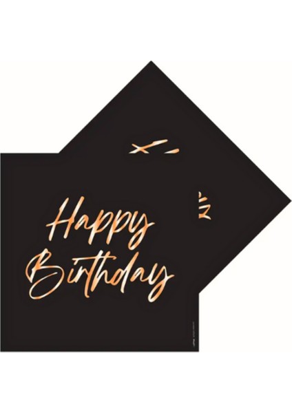 Doğum Günü, Happy Birthday Tabak, Bardak ve Peçete Seti Siyah Renk fiyatları