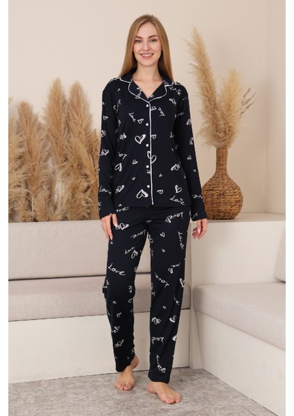 Kadın %100 Pamuk Milan Soft Kumaş Pijama Takımı 12423