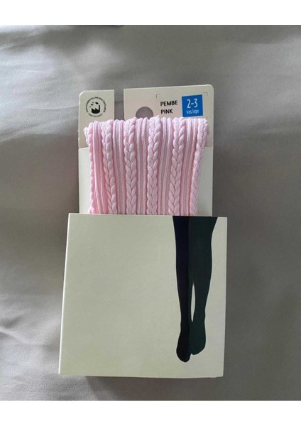 2'li Kız Çocuk Desenli Külotlu Çorap Knit Ted Model 80 Den Mevsimlik Pantyhose ( Pembe & Beyaz ) fiyatları