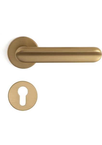 Jaden Rozetli Kapı Kolu Altın Saten Renk Yale ( Dış Kapı Rozetli)