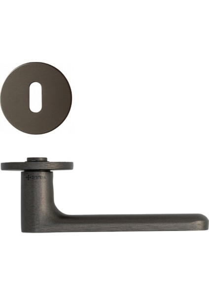 Solo Rozetli Kapı Kolu Kalaylı Siyah Saten Renk Oda Rozetli