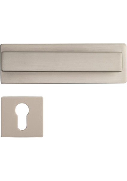 Norma Rozetli Kapı Kolu Nikel Saten Mat Renk Yale ( Dış Kapı Rozetli)
