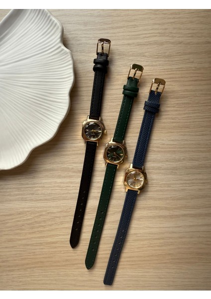 Retro Minimal Deri Kordon Vintage Kadın Kol Saati Siyah fiyatları