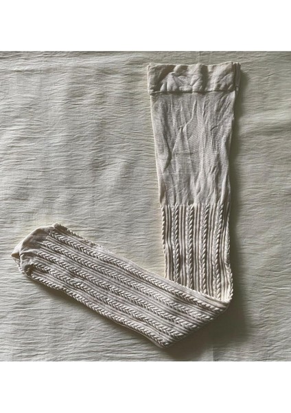 Kız Çocuk 80 Denye Mevsimlık Desenli Külotlu Çorap - Krem Külotlu Çorap fırsatları