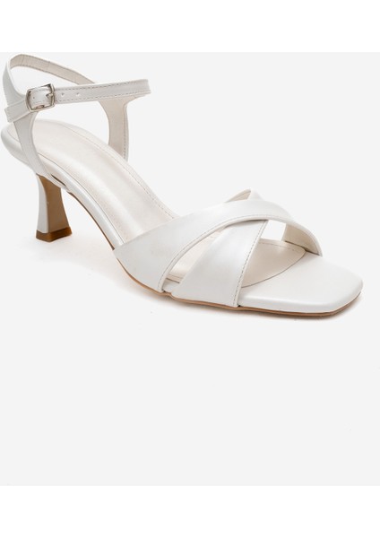 Melin Sedef Cilt Çapraz Bantlı Kadın Topuklu Ayakkabı modelleri