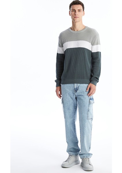 Yeni Sezon Bisiklet Yaka Uzun Kollu Renk Bloklu Erkek Triko Kazak fiyatları