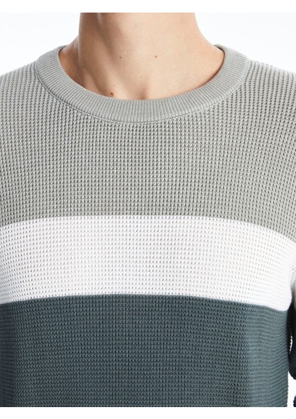 Yeni Sezon Bisiklet Yaka Uzun Kollu Renk Bloklu Erkek Triko Kazak modelleri