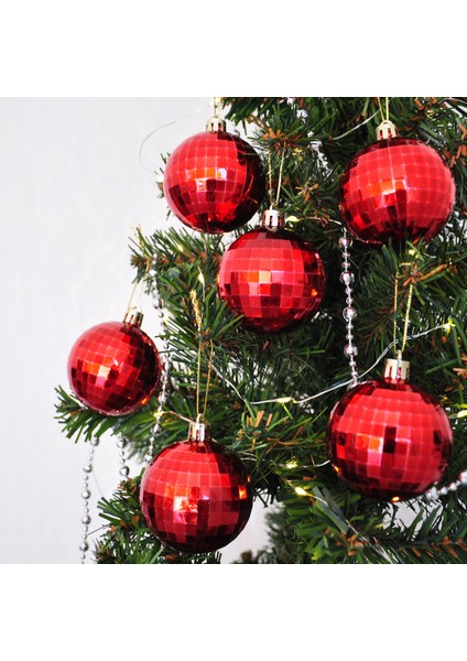 Mat Kırmızı Yılbaşı Çam Ağaç Süsleme Topu 6 cm 6 Lı