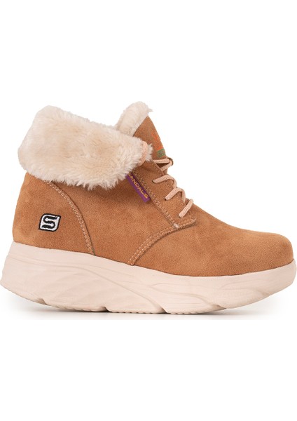Kadın Süet Kürklü Kısa Spor Bot SS001-0478 Taba