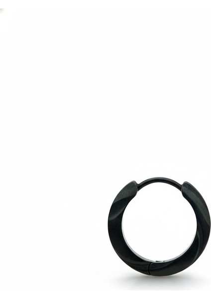Siyah Renk Çelik Halka Küpe