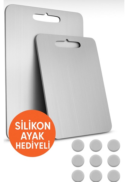 Kesme Tahtası 2’li Paslanmaz Çelik Kesme Tahtası Seti indirimleri