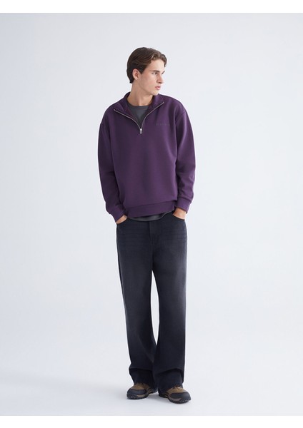 Yeni Sezon Dik Yaka Baskılı Erkek Sweatshirt fiyatları