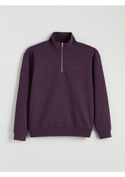 Yeni Sezon Dik Yaka Baskılı Erkek Sweatshirt indirimleri