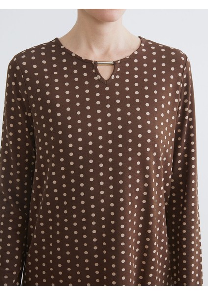 Yeni Sezon Bisiklet Yaka Puantiyeli Bluz modelleri