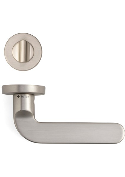 Moon Rozetli Kapı Kolu Nikel Saten Mat Renk Wc Mandallı Rozet