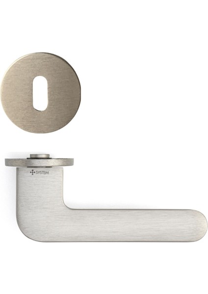 Selene Rozetli Kapı Kolu Nikel Saten Renk Oda Rozetli