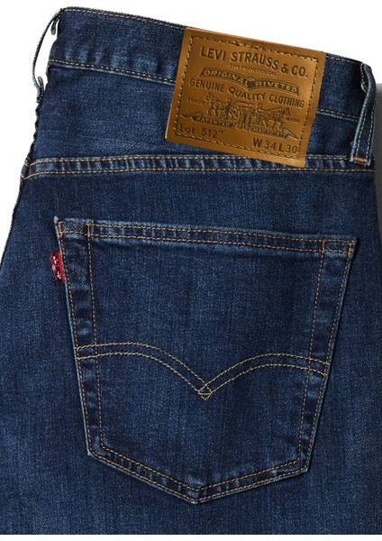 512 Normal Bel Slim Tapered Erkek Denim Pantolon soft navi