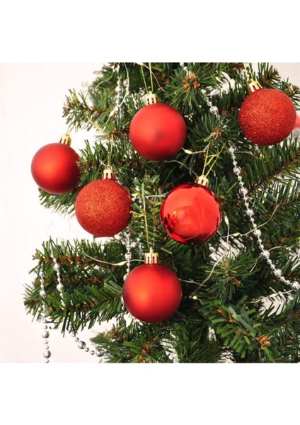 Yılbaşı Ağacı 5cm Yılbaşı Ağaç Süsü 10 Adet -Kırmızı