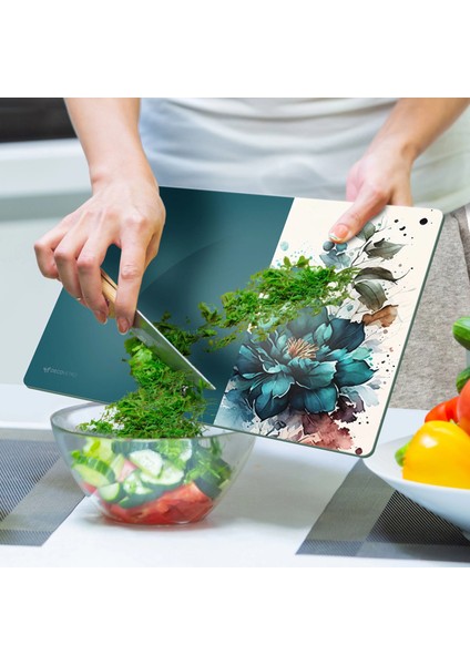 Cam Kesme Tahtası ve Sunumluk ve Sunum Tabağı Vintage Green Flower 30X40 cm indirimleri