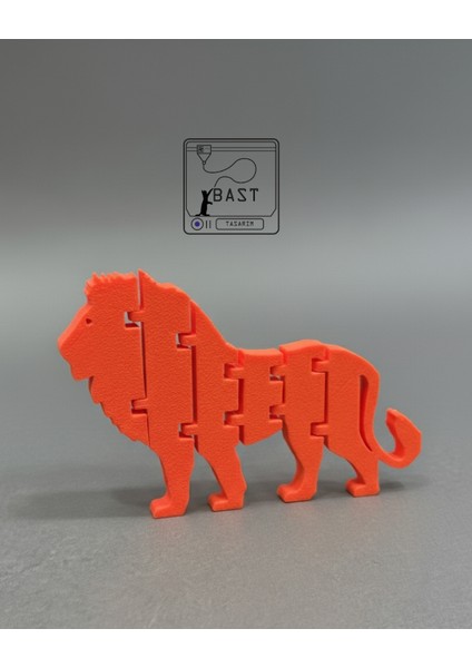Bast Tasarım 3D Yazıcı Hareketli Eklemli Aslan Oyuncak Figür