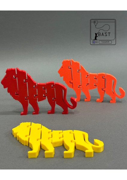 Bast Tasarım 3D Yazıcı Hareketli Eklemli Aslan Oyuncak Figür fırsatları