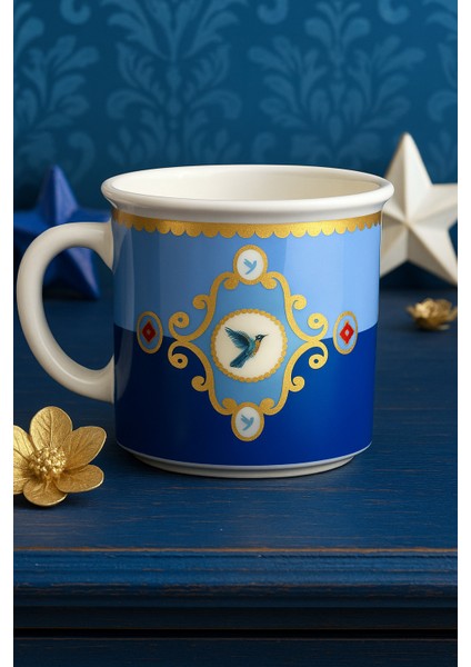 Kadıkızı Mavi Yalıçapkını 2'li Porselen Kupa Seti