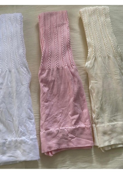 3'lü Kız Çocuk Desenli Renkli Orta Kalın Mevsimlik Külotlu Çorap Pembe & Vanilya & Beyaz fiyatları