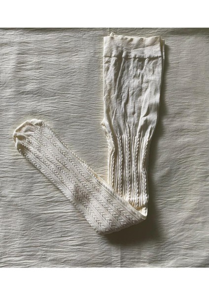 2'li Kız Çocuk Desenli Külotlu Çorap ( 80 Den Orta Kalın Mevsimlik Külotlu Çorap ) Bordo & Vanilya modelleri