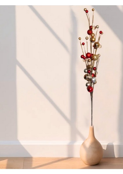 Yılbaşı Dekor Obje -Kırmızı Süslü Dal