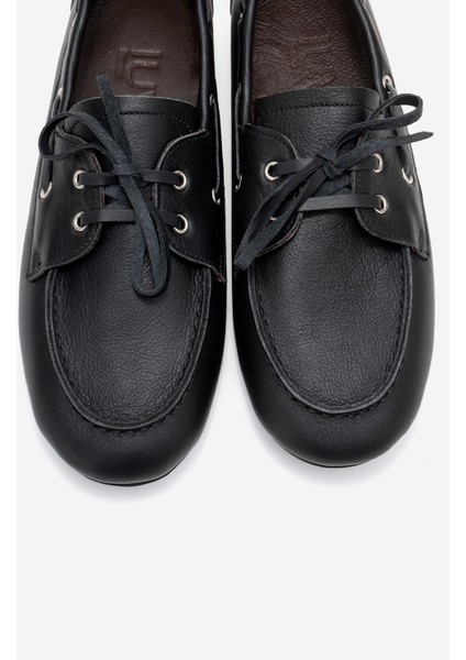 Serelıs Siyah Cilt Hakiki Deri Bağcıklı Kadın Loafer Ayakkabı fiyatları