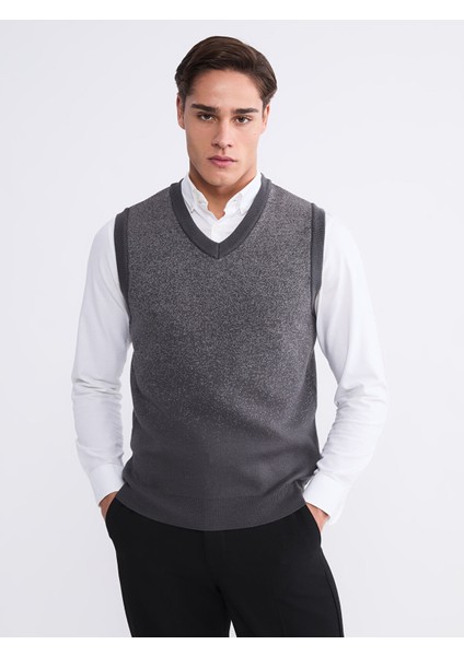 Yeni Sezon Standart Kalıp V Yaka Erkek Triko Süveter