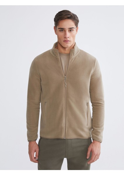Yeni Sezon Dik Yaka Uzun Kollu Polar Erkek Fermuarlı Sweatshirt