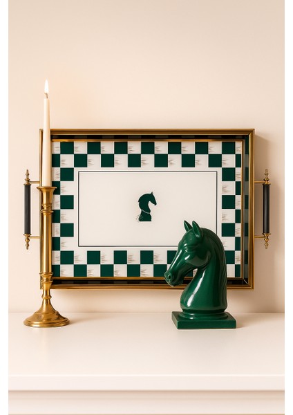 Kadıkızı Yeşil Checkmate Tepsi