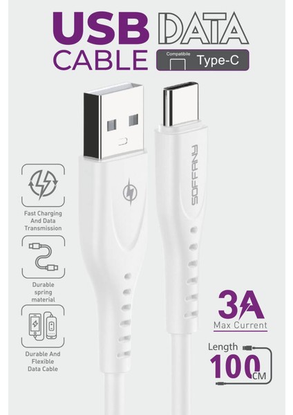HM525 USB To Type-C Şarj & Data Kablosu 3.0A