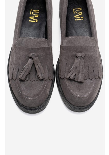 Milina Füme Süet Püsküllü Hakiki Deri Kadın Loafer Ayakkabı fiyatları