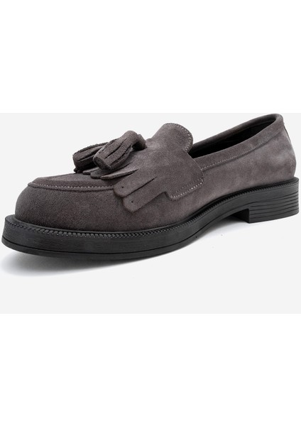 Milina Füme Süet Püsküllü Hakiki Deri Kadın Loafer Ayakkabı fırsatları
